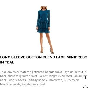 Teal Lace Minidress